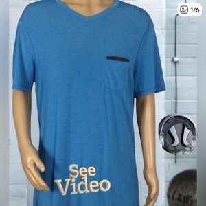 👛(ANY 2/$40) LULULEMON Up Front Short Sleeve V-Neck Tee Heathered Lakeside Blue